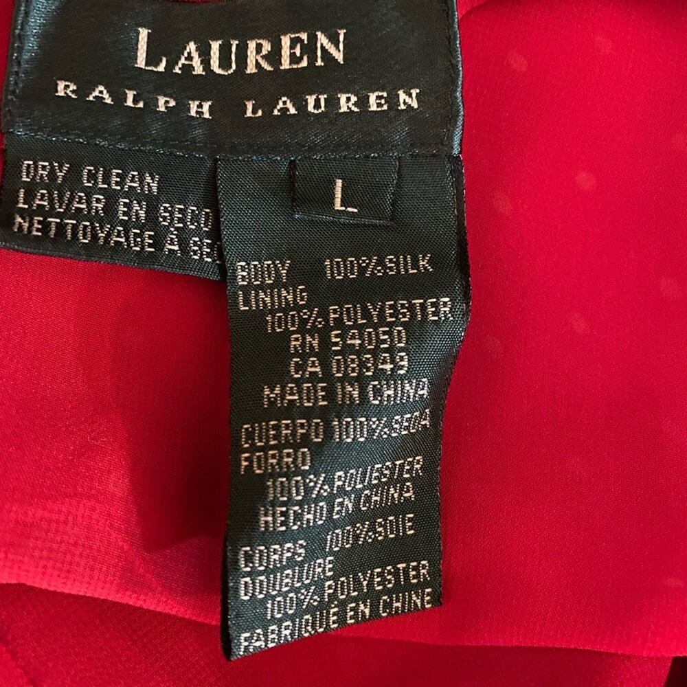 Lauren Ralph Lauren Red White Pock Dot Dress Pants Size Large - Picture 2 of 9